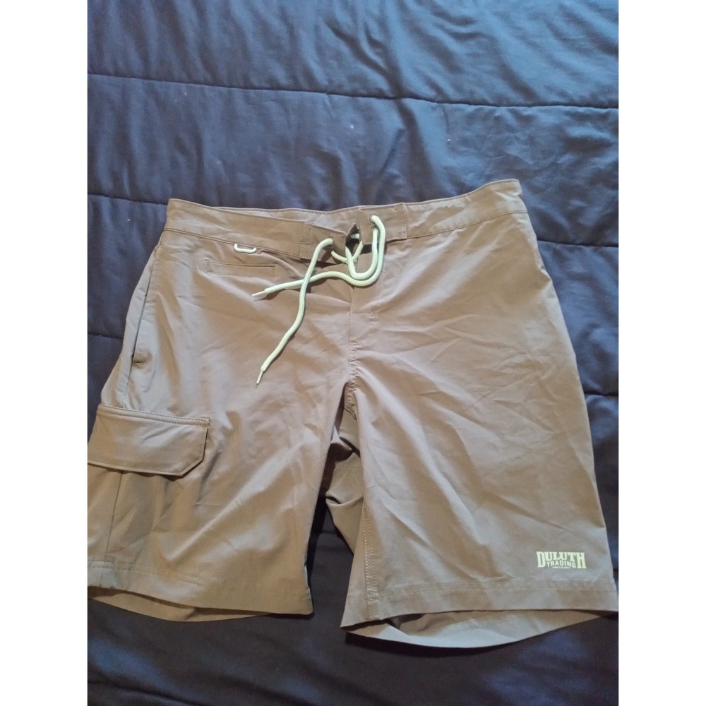 Duluth‎ Shorts Men's Size 34 Gray Bull Moose Flex Quick Dry Board Swim